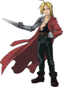 Edward Elric in a battle pose.