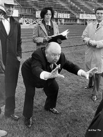 Hitch instructing how to frame the picture on the set of Topaz.