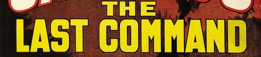 The Last Command movie title, written with a yellow font on a brownish background.